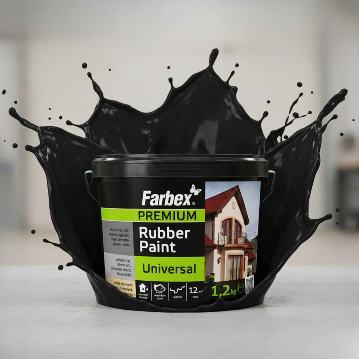 Flüssiggummi Schwarz RAL 9005 — Produktgebinde 1,2 kg