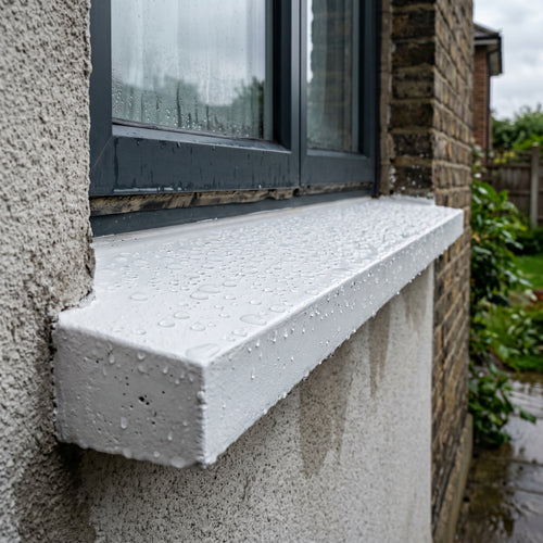 Flüssiggummi Weiß RAL 9003 — wasserdicht beschichtete Fensterbank