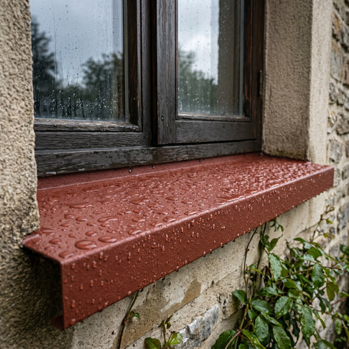 Flüssiggummi Rotbraun RAL 3009 — wasserdicht beschichtete Fensterbank