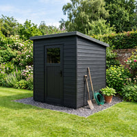 Flüssiggummi Schwarz RAL 9005 — kleiner Gartenschuppen